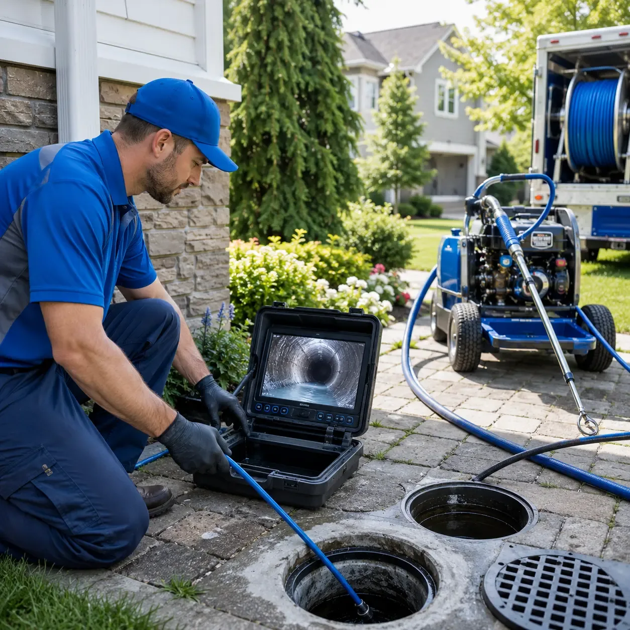 Outdoor drain cleaning professionals serving New London, TX