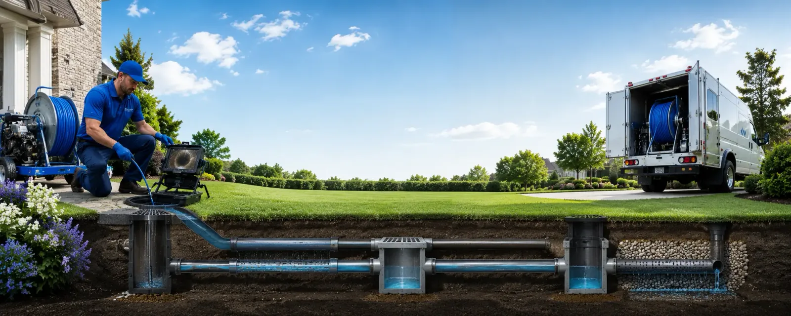 Outdoor drain cleaning information for New London, TX